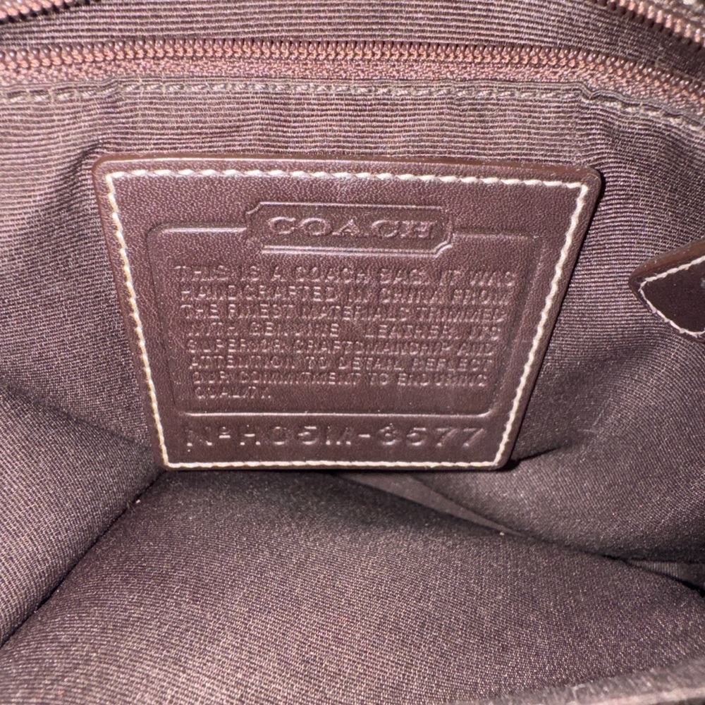 Vintage Coach Signature Brown Shoulder Bag – Suede & Leather Details, 9”x9” - Picture 6 of 6